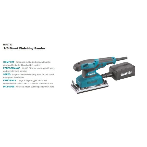 Makita bo3710 store finishing sander