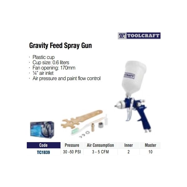 SPRAY GUN GRAVITY TOOLCRAFT TC1839
