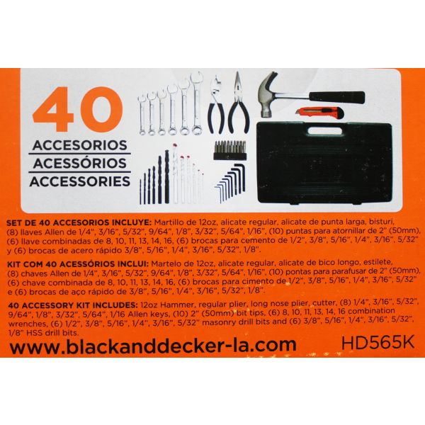 DRILL HAMMER BLACK & DECKER 1/2" KIT HD565KB3