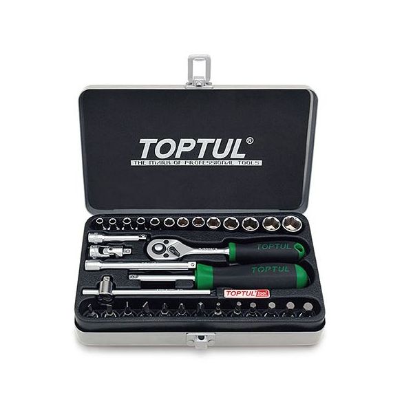 SOCKET SET TOPTUL 1/4" DRIVE 32PC GCAD3202
