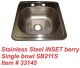 SINK KITCHEN S/STEEL BERRY INSET SINGLE 15