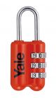 PADLOCK STAINLESS STEEL YALE BAGGAGE RED 0613
