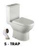 TOILET FV GENOVA S TRAP W/SEAT WHITE E195-BL